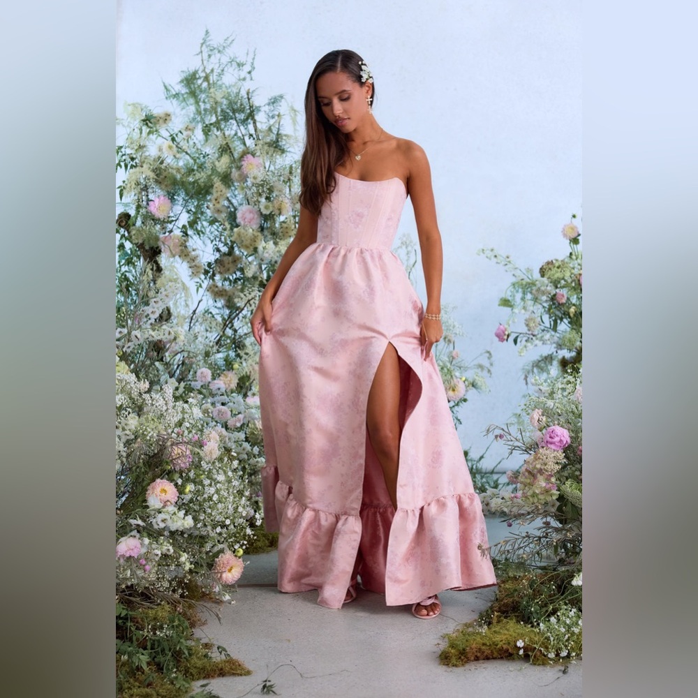 V Chapman Charlotte Corset Dress Orchid Haze Windsor Strapless Size 12 - Picture 6 of 14